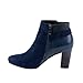 Reneeze PONY-01 Womens Fashionable Stacked Heels Ankle Booties - NAVY