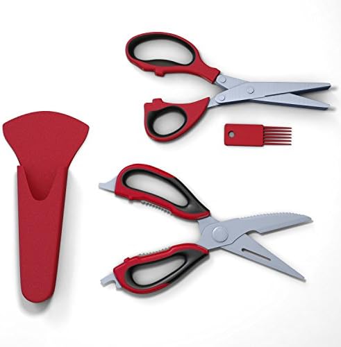 Kitchen Scissors Plus 5 Blade Herb Shears Set, Stainless Steel Plus Recipe Ebook