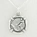 Round Om or Aum Pendant in Sterling Silver on a 16" Box Chain, #8520