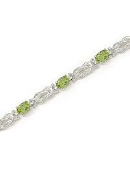 14kt Yellow Gold Oval Peridot Bracelet.