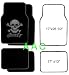 A set of 4 universal fit plush carpet floor mats for cars / truck - Skull and Cross Bone Silver