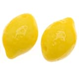 Czech Glass Beads Glossy Mini Yellow Lemon Fruit Beads Wine Charms (12)