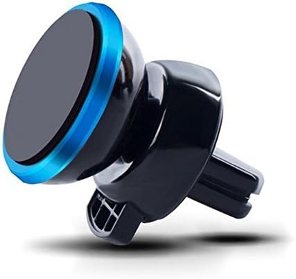Car magnetic air conditioning air outlet mobile phone bracket rotate 360 °magnetic adsorption (Blue)