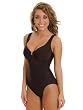 Choc Brown Women's Miraclesuit 1 Piece SwimSuit Swimwear Retails $124 Size 10