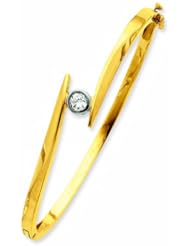 14K Gold Two Tone Bangle Bracelet Mounting