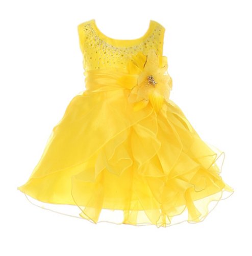 Cinderella Couture Baby-Girls Cascading Organza Rhinestone Flower Girl Dress