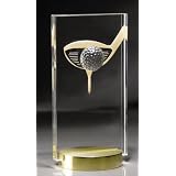 Crystal 3 Dimensional Golf Award Trophy by