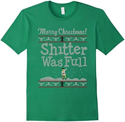 Men's Merry Christmas Shitter Was Full - Ugly Christmas Shirts Large Kelly Green