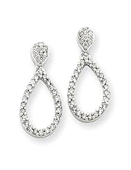 14K White Gold Earrings. Carat Wt- 0.2ct. Metal Wt- 1.82g