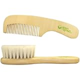 green sprouts Wooden Brush and Comb Set, Natural