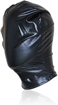 Epltion Fetish Sexy Fashion Patent Leather Full Face Hood Mask for Role Play