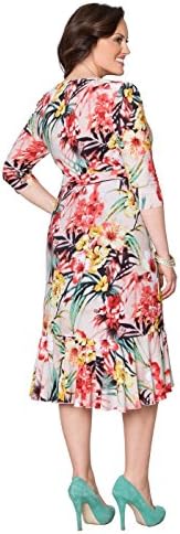 Flirty Flounce Wrap Dress (1X, Sunset Tropics)