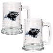 Carolina Panthers 2pc 15oz Glass Tankard Set- Primary Logo NFL Football