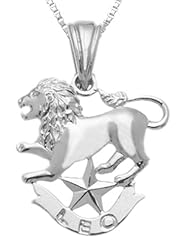 0.925 Sterling Silver Zodiac Leo Pendant Necklace