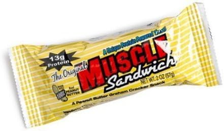 Costas Foods Muscle Sandwich Bars, Peanut Butter Cup, 2-Ounce Bars, 12-Count Box by Costas Foods