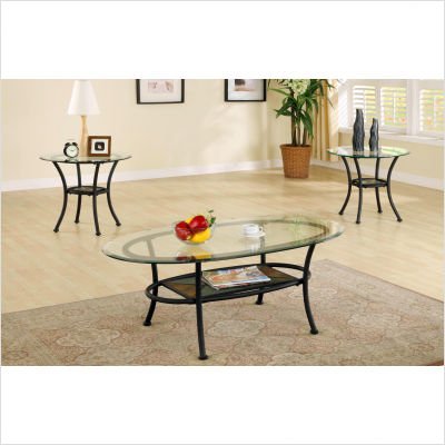 Carolyn 3 Piece Occasional Table Set in Rich Black