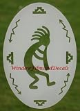 Kokopelli Left Etched Window Decal Vinyl Glass Cling - 10.5 x 16