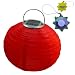 HQRP Red 10" Nylon Solar Powered Lantern Lamp Light Chinese / Japanese Party Yard Garden Patio Outside Decor