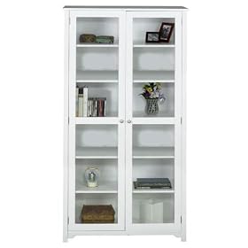 Oxford 36w 6 shelf Bookcase With Glass Doors, SIX SHELF 36, WHITE by Home Decorators Collection