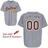 Personalized Detroit Tigers Replica Road Jersey - Medium