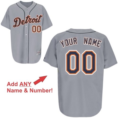 Personalized Detroit Tigers Replica Road Jersey - 4XL