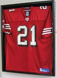 XX Large NFL MLB NBA NHL Football Uniform Jersey Display Case Shadow box frame, UV Protection, Built-in Lock-Black Finish (JC02-BL)