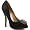 Badgley Mischka Women's Lissa Open-Toe Pump,Black Satin,5.5 M US