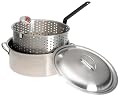 Bayou Classic 1101 10-Quart Stainless-Steel Fry Pot with Lid and Basket