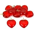 Red Heart Glass Bead Pendants Beading 19mm Approx 10