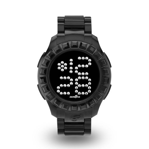 Zerone Bedazzled Black Digital Watch (Black Swarovski Crystal)
