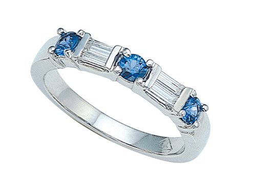 0.60 cts Genuine Sapphire Band - Platinum, 14kt White or Yellow Gold