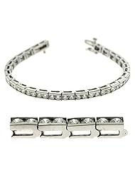 14k White Gold Channel Set Tennis Bracelet, Best Quality Free Gift Box Satisfaction Guaranteed