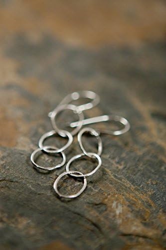 Silver Hoop Earrings Classic Simple Everyday Hoops Fine Silver Dangle Earrings