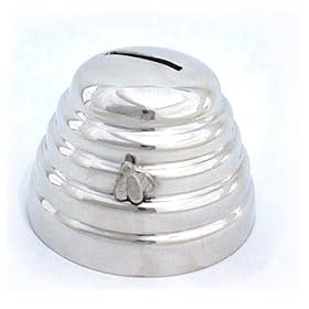 Childs pewter money box beehive design