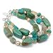 Sterling Silver 8 Multi-Strand Turquoise & Multi-Gem Bracelet