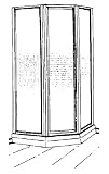 Sterling SP2270A-38S Intrigue Shower Door Neoangle 15-13/16 x 27-9/16 x 15-13/16 x 72 Pebble Gla
