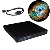 HQRP USB 2.0 External Slim Blu-ray BD-ROM / DVD±RW DL Drive (Black) plus HQRP Mousepad