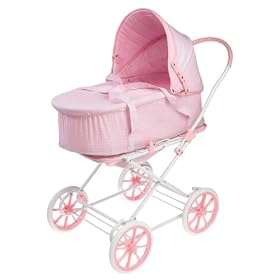 Gingham 3-In-1 Doll Pram/ Carrier/ Stroller- Pink