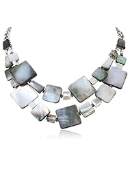 Kenneth Cole New York "Shell Brilliance" Geometric Shell 2 Row Necklace, 21"