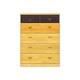 ディズニー家具クラシックシリーズDisneyモダンミッキー80cm幅5段ナチュラルブラウン 