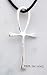 Floating Ankh Sterling Silver Pendant with 24 Rhodium Plate Chain Necklace-Egyptian Jewelry