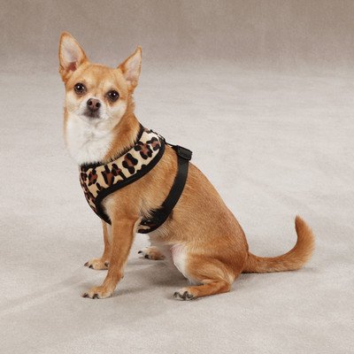 Polyester Plush Zebra-Print Dog Harness, Small