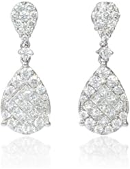 Diamond 18k White Gold Dangle Earrings
