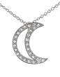 Sterling Silver Crescent Moon Necklace with CZ Stones with Chain