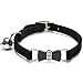 PUPTECK Soft Velvet Puppy Kitten Cat Collar with Bling Enamel Bow Tie Safety Bell 8-10