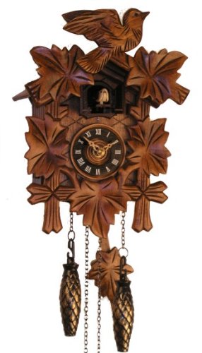 Adolf Herr Cuckoo Clock Quartz Special Offer The Traditional Vine Leaves 9 1/4 Inches