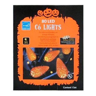 Halloween 80 Orange LED C6 Lights