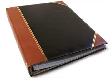 Taipan Brown Leather Photo Album With Gift Box, 30 x Black Self Adhesive Pages (28cm x 35cm)