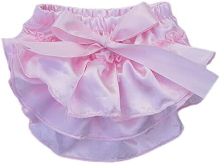 Cther Baby Girl Satin Pettiskirt Ruffle Panties Briefs Bloomer Diaper Cover Pink M