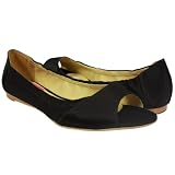 MS Shoe Designs Hannah Black Peep Toe Flat